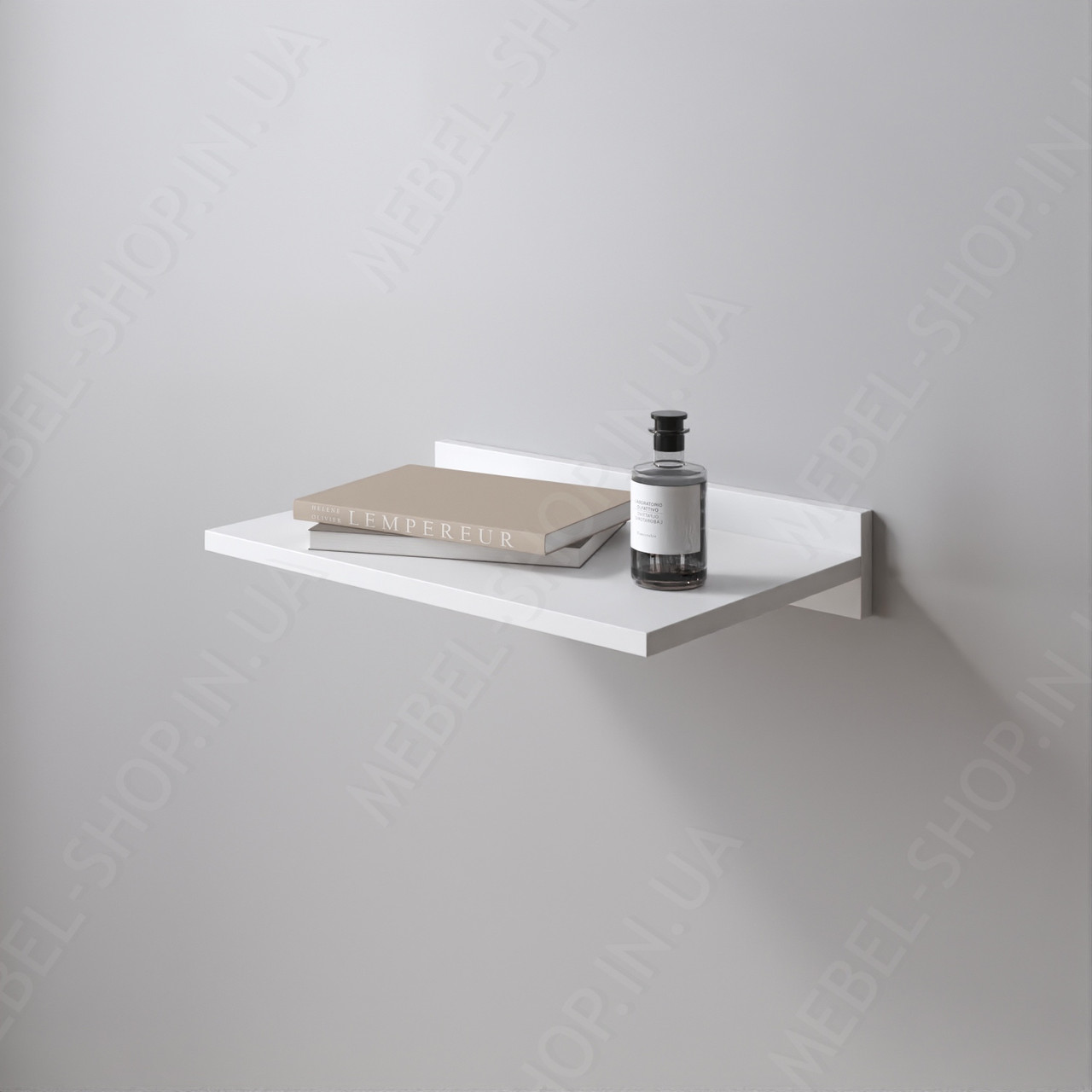 Полиця настінна пряма для книг або декору Маленька 440 мм Полиці книжкові навісні з Ламінованного ДСП, фото 1