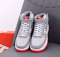 Чоловічі кросівки Nike Air Force 1 Mid Pure Platinum Wolf Grey Bright Crimson 315123-030, фото 3