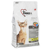 Сухой гипоаллергенный беззерновой корм для котов 1st Choice Adult Hypoallergenic с уткой и бататом  2.72 кг