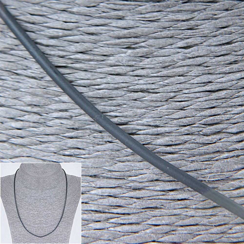 Шнурок серый каучуковый с замочком d-1,5мм+- L- 60-65см+- купить бижутерию дешево