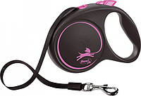 Flexi Black Design L поводок-рулетка для собак весом до 50 кг, лента, 5 м, розовый
