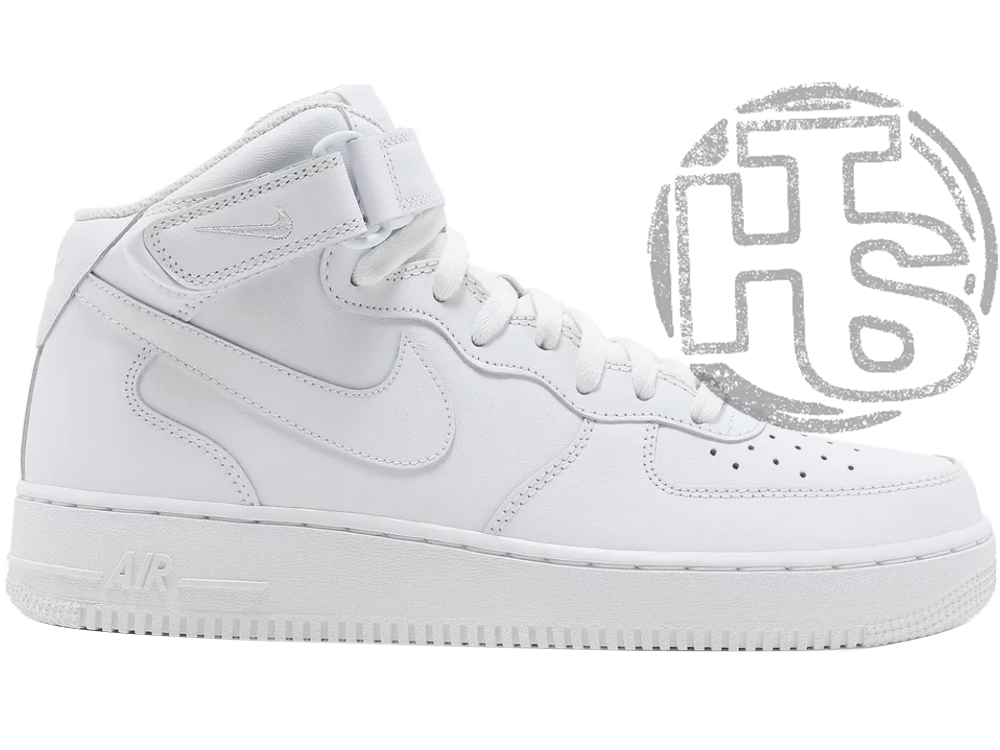 Чоловічі кросівки Nike Air Force 1 Mid Triple White (с мехом) DD9625-100
