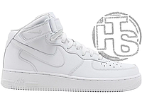 Мужские кроссовки Nike Air Force 1 Mid Triple White (с мехом) DD9625-100