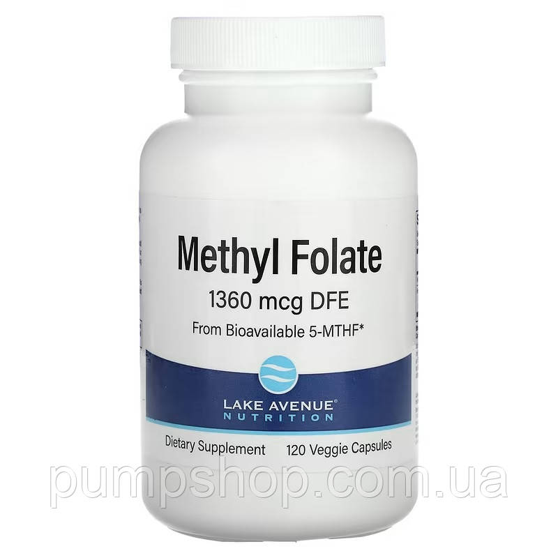 Метілфолат Lake Avenue Nutrition Methyl Folate 1360 мкг DFE 120 капс.