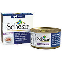 Натуральные консервы для котов Schesir Tuna with Whitebaits тунец с анчоусами и рисом в бульйоне 85 г