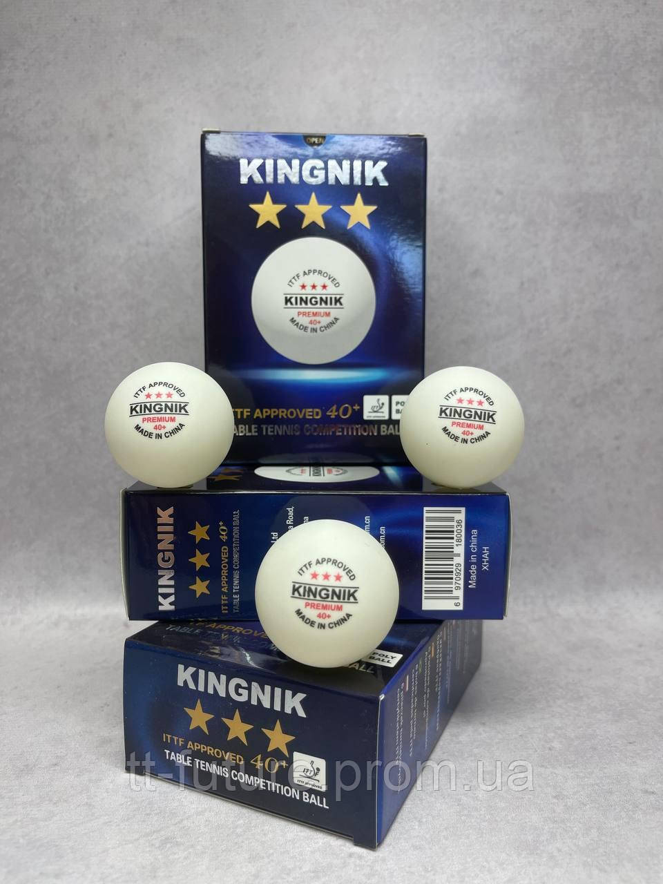 М'яч KINGNIK ABS 40+ 3Star Premium ITTF (6 шт\уп)