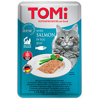 Консервированный корм для котов TOMi SALMON in egg jelly с лососем в яичном желе, пауч 100 г