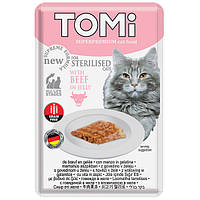 Консервированный корм для стерилизованных кошек TOMi Sterilised Beef in Jelly ТОМИ с говядиной в желе 85 г
