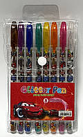 Набір гелевих ручок з блискітками Glitter Pen Тачки 8 кольорів, 8шт