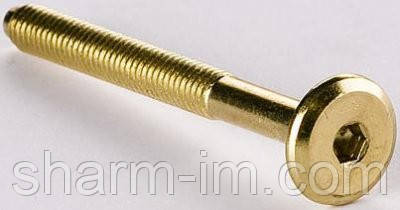 Гвинт меблевий із плоскою головкою під шестигранний ключ М6х25 мм Жовтий