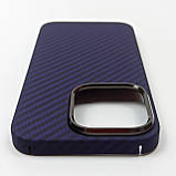 Карбоновий чохол для Apple iPhone 14 Pro Max Karbon case (Purple), фото 3