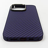 Карбоновий чохол для Apple iPhone 14 Pro Max Karbon case (Purple), фото 4