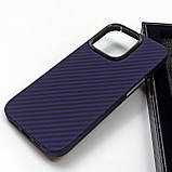 Карбоновий чохол для Apple iPhone 14 Pro Max Karbon case (Purple), фото 7