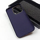 Карбоновий чохол для Apple iPhone 14 Pro Max Karbon case (Purple), фото 5