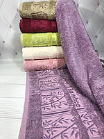 Бамбуковые полотенца люкс банные 70 на 140 см Mia soft в упаковке 6 шт 042