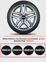 Наклейки на автомобильные колпаки и диски / комплект / диаметр 90 мм / SPARCO