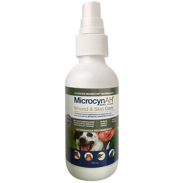 Спрей для обработки ран и ухода за кожей всех видов животных Microcyn Wound&Skin Care Spray 120 мл - фото 1 - id-p1732262236