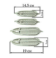 Накладки декоративные на крыло автомобиля. Жабры на кузов. Хромированные. Комплект 4 шт. King