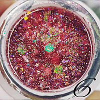 Люмінесцентний гліттер гель для манікюру Luminous Glitter Gel Global Fashion № 06, 5 ml