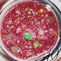 Люмінесцентний гліттер гель для манікюру Luminous Glitter Gel Global Fashion № 10, 5 ml