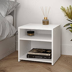 Тумба прикроватна відкрита з додатковими полицями з ДСП Компактна тумбочка на 2 відділення у спальню