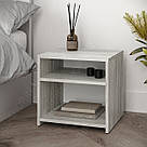 Тумба прикроватна відкрита з додатковими полицями з ДСП Компактна тумбочка на 2 відділення у спальню, фото 2