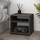 Тумба прикроватна відкрита з додатковими полицями з ДСП Компактна тумбочка на 2 відділення у спальню, фото 4