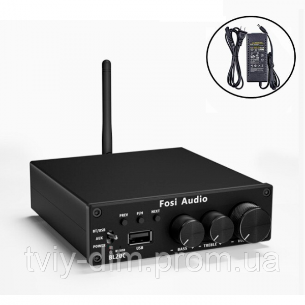 Усилитель Звука Fosi Audio BL20C Black. Bluetooth 5.0, 2x160W (код