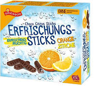 Шоколадные конфеты с фруктовым соком Griesson Erfrischungs-sticks 150 г (Германия)