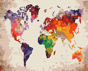 Картина за номерами: Кольорова мапа 40*50 BS52296