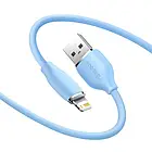 Дата-кабель Baseus Jelly Liquid Silica Gel CAGD000103 USB (тато) - Lightning (тато) 2m Blue 2.4A, фото 3