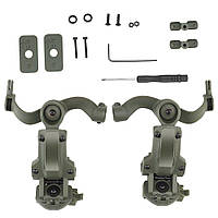 Кріплення Чебурашка на каску шолом для навушників Earmor, Impact Sport, Walker's, Green (15051e)