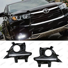 Toyota Highlander 2014-2016 Ходові вогні туманки ДХО діоди в бампер передній Нові