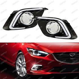 Mazda 3 2014-2016 ДХО Ходові вогні туманки діоди в бампер Нові