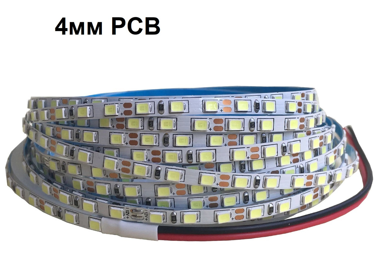 Світлодіодна стрічка LEDTech smd 2835 120led/м 12v ip20 Slim білий (6000 К) преміум. 4 мм ширина