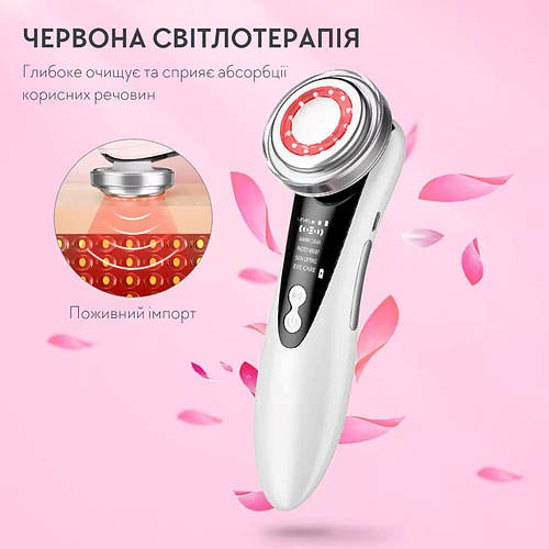 Микротоковый массажер для лица 5 в 1 с функцией LED терапии W-618D ...