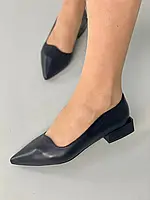 Женские демисезонные балетки ShoesBand Черные натуральные кожаные внутри кожаная подкладка 36 (23,5 см)