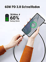 Кабель зарядний Ugreen Type-C 60W QC4.0 USB C 20V PD 3.0 QC 4.0+ iPad/iPhone/MacBook 1 м, фото 5