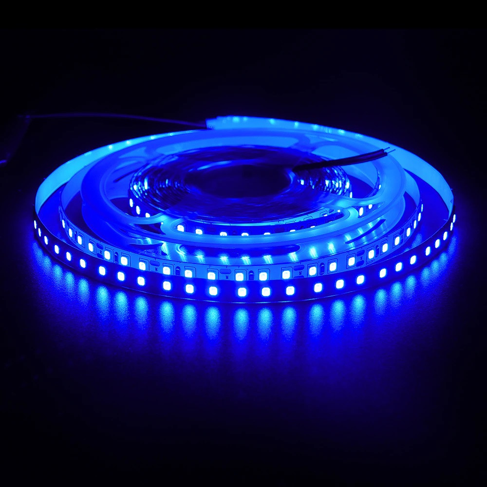 Світлодіодна стрічка LEDTech smd 2835 120led/м 12v ip20 синій (BLUE) преміум на синьому термоскотчі