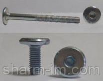 Гвинт меблевий із плоскою головкою під шестигранний ключ М6х80 мм Білий, фото 3