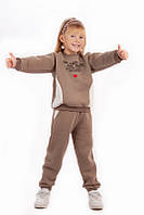 Спортивный костюм для девочек / трёхнитка с начёсом 98-104, бежевый