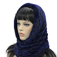 Хутряний снуд із норки (синій)