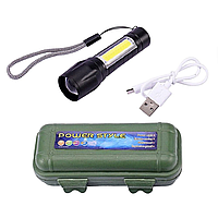 Светодиодный фонарик с USB зарядкой BL-510 с боковыми диодами