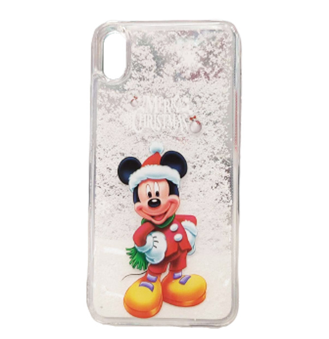 Чохол із новорічним малюнком (принтом) Merry Christmas Snow для iPhone Xs Max Mickey Mouse, фото 1