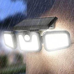 Вуличний потрійний ліхтар із датчиком руху на сонячній батареї