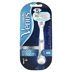 Бритва Gillette Venus Platinum Extra Smooth із металевою ручкою з 1 змінним картриджем (7702018484584)