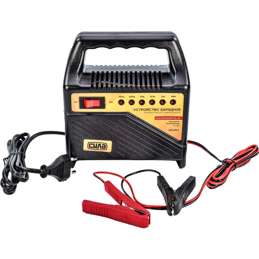Зарядний пристрій для автомобільних акумуляторів Сила 6-12 В 4 A, до 60 А/год діод. індик., фото 1