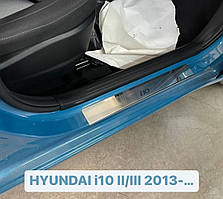 Накладки на пороги Hyundai i10 с 2013-  (Premium)