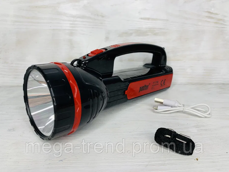 Фонарик ручной аккумуляторный, многофункциональный ручной переносной фонарь прожектор - фото 4 - id-p1732482085