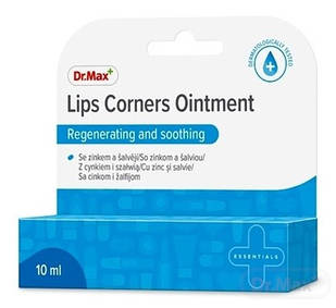 Dr.Max Lips Corners Ointment Живильна мазь для потрісканих куточків рота з цинком, 10 мл